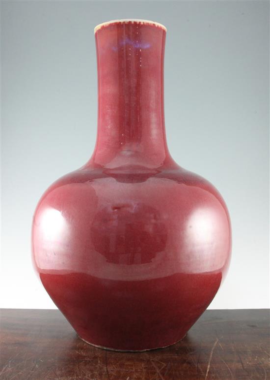 A large Chinese sang de boeuf glazed bottle vase, 60cm